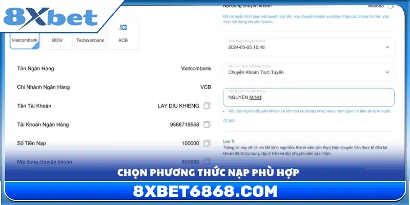 Lựa chọn hình thức nạp tiền thích hợp với nhu cầu